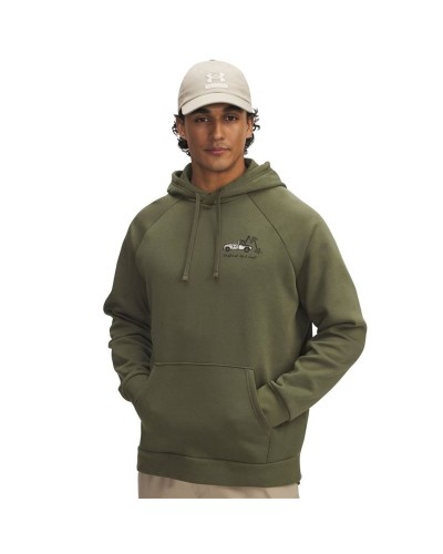 Sweat à capuche homme Under Armour Rival Fleece Hbr Logo Hd Vert foncé