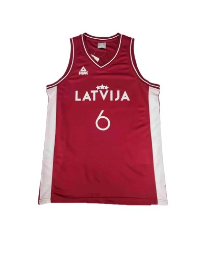 Koripallopaita Peak Latvija 6 - Porzingis Valkoinen Ruskea