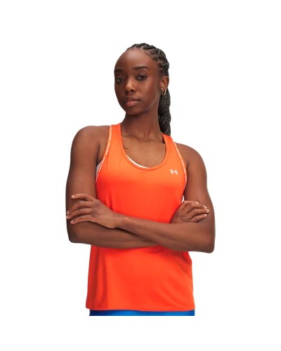 Women's Sleeveless T-shirt Under Armour Tech Knockout Orange Fitness