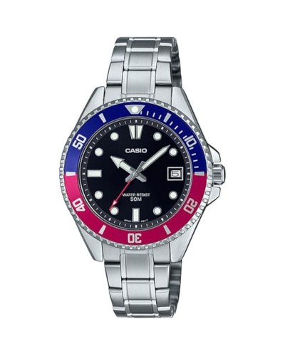 Miesten rannekellot Casio MDV-10D-1A3VDF Hopeinen (Ø 38,5 mm)