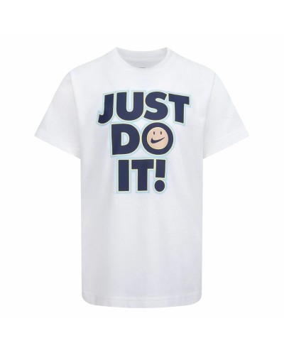 Children’s Short Sleeve T-Shirt Nike Smiley Just do it Ss White