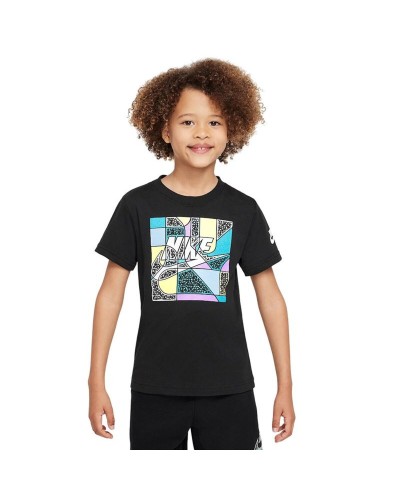 Kurzarm-T-Shirt für Kinder Nike Nkb Futura Block Schwarz