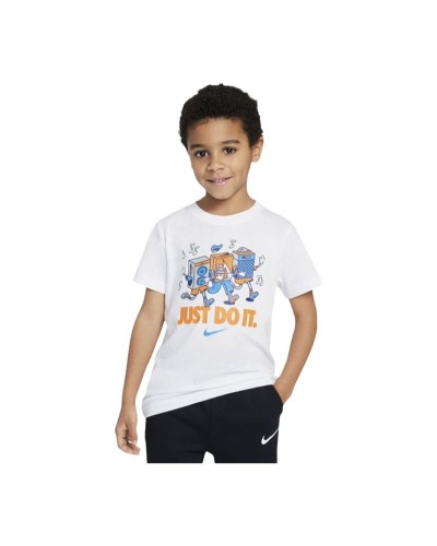 Child's Short Sleeve T-Shirt Nike Nkb Music Boxy Pals Ss Tee White