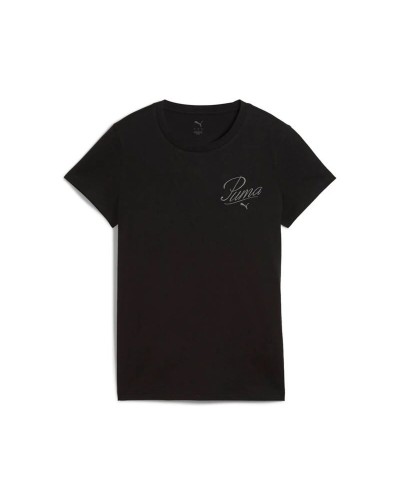 Damen Kurzarm-T-Shirt Puma Essentials Script Schwarz