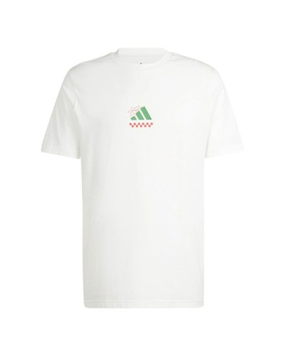 Camiseta de Manga Corta Hombre Adidas Pizza Blanco