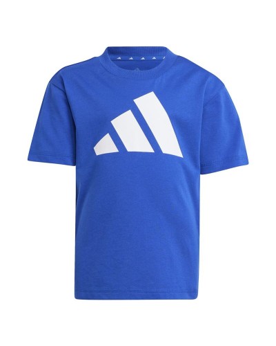 Camiseta de Manga Corta Infantil Adidas Big Logo Azul Blanco