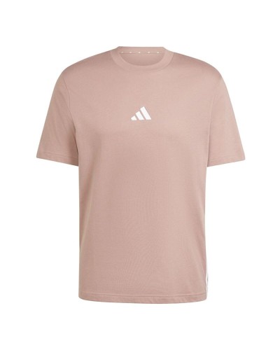 Herren Kurzarm-T-Shirt Adidas 3stripes Weiß Rosa