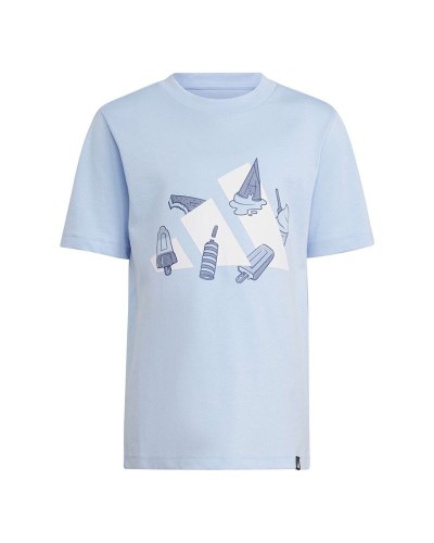 Kurzarm-T-Shirt für Kinder Adidas Lk Ice Blau Himmelsblau