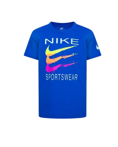 Child's Short Sleeve T-Shirt Nike Sportswear Swoosh Blue