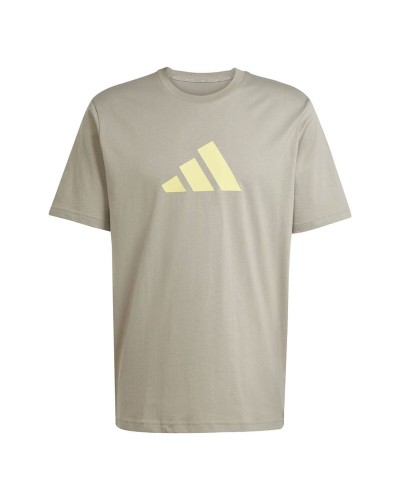 Camiseta de Manga Corta Hombre Adidas Future Icons 3stripes Beige Marrón claro