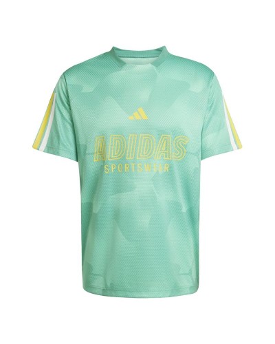 Men’s Short Sleeve T-Shirt Adidas Tiro Np White Aquamarine