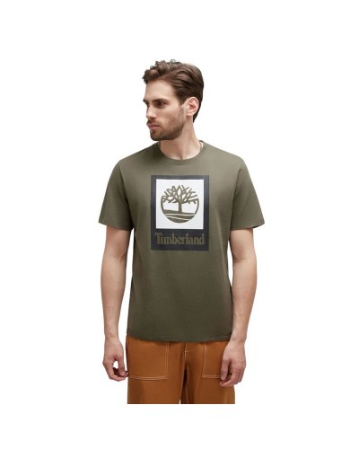 T-shirt à manches courtes homme Timberland Stack Logo Olive