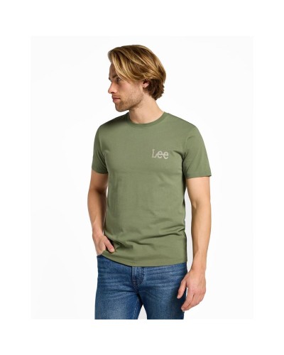 Herren Kurzarm-T-Shirt Lee Lee Medium Wobbly Mercantile Olive