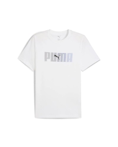 Heren-T-Shirt met Korte Mouwen Puma Essentials Logo Lab Wit