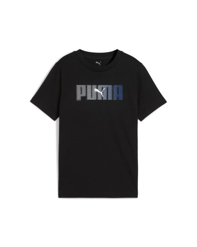 Camiseta de Manga Corta Infantil Puma Essentials Logo Lab B Negro