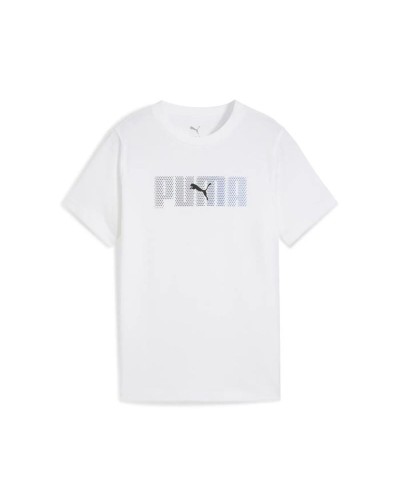 Kurzarm-T-Shirt für Kinder Puma Essentials Logo Lab B Weiß