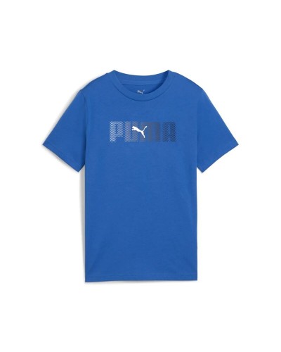 T-Shirt met Korte Mouwen voor kinderen Puma Essentials Logo Lab B Blauw