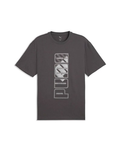 Heren-T-Shirt met Korte Mouwen Puma Maximal Metallic Relaxed Grijs