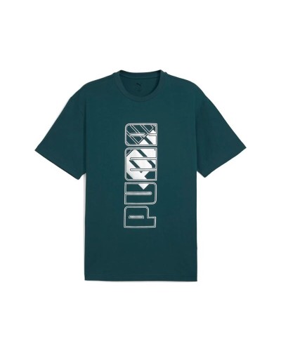 Men’s Short Sleeve T-Shirt Puma Maximal Metallic Relaxed Green