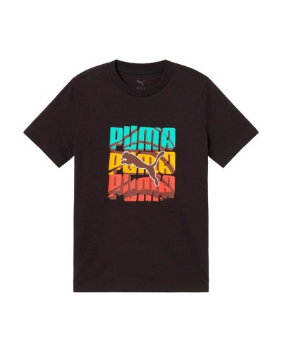 Lasten Lyhythihainen paita Puma Graphic Logo Colour Musta