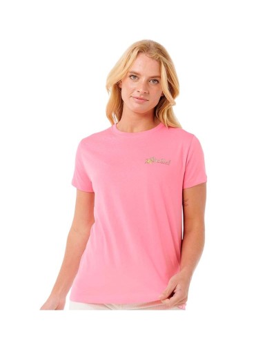 Women’s Short Sleeve T-Shirt Rip Curl Waikiki Standard Tee Pink