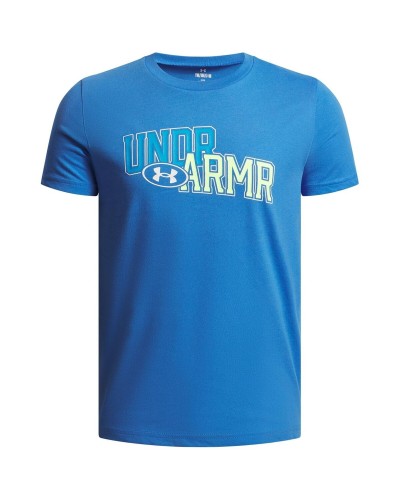 Child's Short Sleeve T-Shirt Under Armour Overlay Wm Ss Blue