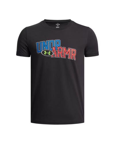 Child's Short Sleeve T-Shirt Under Armour Flame Wm Ss Black