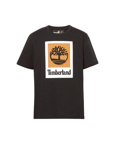 Herren Kurzarm-T-Shirt Timberland Stack Logo Colored Short Sleeve Schwarz