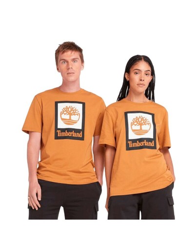T-shirt med kortärm Herr Timberland Stack Logo Colored Short Sleeve Orange