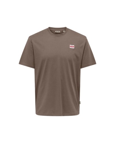 T-shirt med kortärm Herr Only & Sons Onsdawson Reg Ss Vd Falcon Ljusbrun