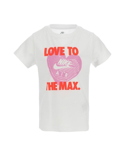 Maglia a Maniche Corte per Bambini Nike Nkg Love To The Max Graphic Te Bianco