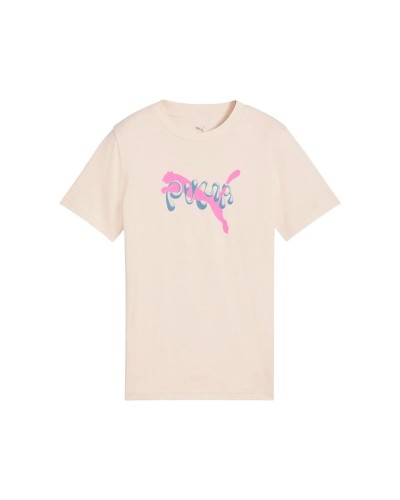Child's Short Sleeve T-Shirt Puma Tweenerverse Beige