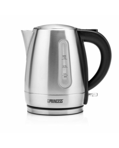 Waterkoker Princess 236023 1 L 2200W Roestvrij staal Plastic 2200 W Zwart Grijs Zwart/Zilverkleurig 1 L