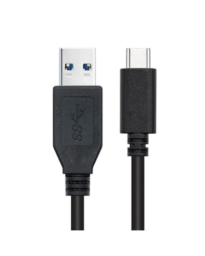 USB A zu USB-C-Kabel NANOCABLE 10.01.4002 2 m Schwarz