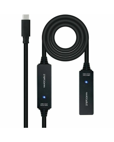 USB Cable NANOCABLE Cable USB 3.2 amplif. C/M-C/H 10 m Black