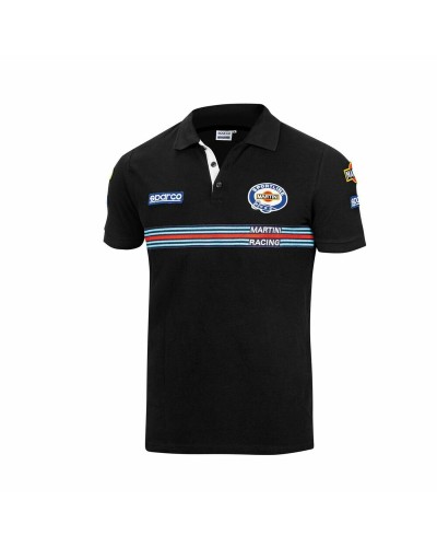 Polo a Maniche Corte Uomo Sparco Martini Racing Nero Taglia XL