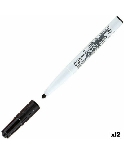 Filzstift Bic Velleda 1741 Weißes Brett Schwarz (12 Stück)