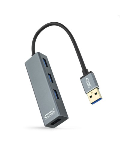 Hub USB 4 Puertos NANOCABLE 10.16.4402 USB 3.0 Gris