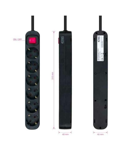 Regleta NANOCABLE 10.37.0006-BK