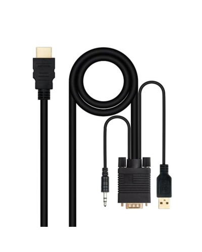 Adapter HDMI naar VGA met Audio NANOCABLE 10.15.4350 1,8 m Zwart
