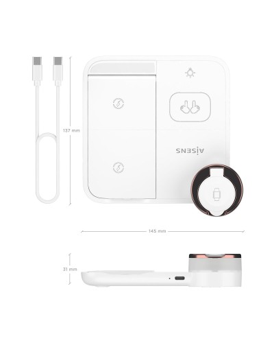 Trådlös laddare Aisens ASCH-15W4WC061-W Vit 15 W 50 W