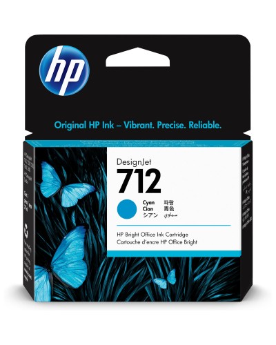 Cartouche d'encre originale HP 712 Cyan 29 ml