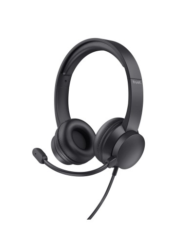 Headphones with Microphone Trust HS-201 Black
