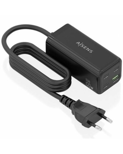 Väggladdare Aisens GAN Svart 100 W