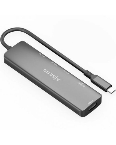 Hub USB Aisens USB-C DOCK 6 EN 1 Grau