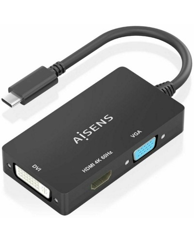 Adapter USB-C naar VGA/HDMI/DVI Aisens A109-0954 Zwart 15 cm