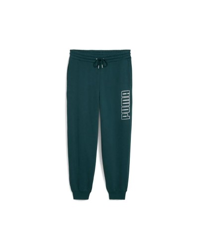 Pantalón Largo Deportivo Puma Maximal Metallic Sweatpants Verde Mujer