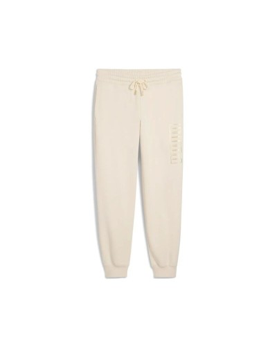 Långa träningsbyxor Puma Maximal Metallic Com Beige Kvinna