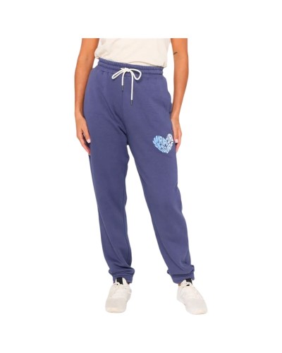 Long Sports Trousers Rip Curl Heart Fleece Trackpant Blue Lady