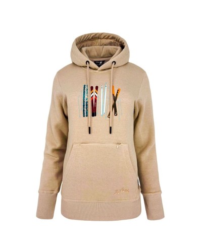 Sudadera con Capucha Mujer Joluvi Cotton Ski Ecru